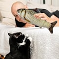 Miniatyrbild 7 av 7: Katt leksaker Flopping fisk med SilverVine och Catnip, Flyttande katt kicker, Floppy Wiggle fisk för små hundar