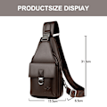 Miniatyrbild 2 av 5: Herrar Läder Sling Bag, Bröstväska, Axelväska, Crossbody Väska, Fritidsväska, Multifunktionell