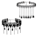 Pikkukuva 1 / 6: 2 kpl Pitsi-Choker-Kaulakorut Vintage-Riippuva Kaulakoru Punk-Ketju Tarvikkeet Naisille