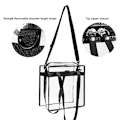 Miniatyrbillede 7 af 8: Gennemsigtige tasker Stadion Godkendt Gennemsigtig Tote Taske med Lynlås Lukning Crossbody Messenger Skuldertaske med Justerbar Rem