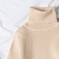 Miniatyrbilde 3 av 5: Barnas Høyhalset Langarmet Genser Basic Solid Fin Strikket Varmt Sweatshirt