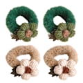 Miniatyrbillede 1 af 6: Uldblomstret plys scrunchie - enkel mode, frisk kvindes hårbånd, gummibånd