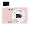 Miniatyrbild 1 av 10: Digitalkamera, 48 MP, FHD, 16x zoom, 32GB, Rosa Lyserød