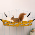 Miniatyrbillede 6 af 6: Hængekøje-burlegetøj til hamster, rotte, sukkerflyveægern, papegøje, marsvin, gemmested, leg og søvn