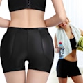 Miniatyrbild 7 av 8: Hip Up Padded Enhancer för Kvinnor Sömlös Plump Crotch Stretchig Andningsbar Butt Padded Underkläder Svart XL