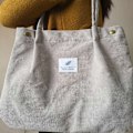 Miniatyrbillede 4 af 5: Corduroy Canvas Taske Håndtaske Litterær Joker Skuldertaske Campus Tote Taske