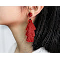 Miniatyrbilde 4 av 4: Fargerike Lagdelte Tassel Ørepynt Bohemisk Lagdelt Tassel Stud Dangle Drop Ørepynt for Tenåringsjenter Bursdag Jul Venner Gave