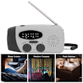 Miniatyrbild 8 av 8: Handvevad Solradio Multifunktionell Nödradio LED-radio med Ficklampa för Utomhuscamping Silvergrå Japansk