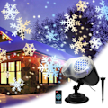 Miniatyrbild 1 av 5: Jul LED-projektor Jul med IP65 vattentät och timer, projektionslampa med snöflingor 54 m² för julklappar, inomhus och utomhus