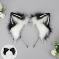 Miniatyrbillede 3 af 5: Håndlavet Faux Fur Ræv Ulveører Pandebånd Halloween Jul Fest Kostume Tilbehør