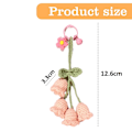 Miniatyrbilde 2 av 5: Nøkkelringarmbånd Håndlaget Blomst Ull Strikking Nøkkelring Nøkkelholder for Kvinner