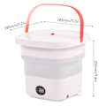 Miniatyrbillede 6 af 8: Mini Bærbar Spandvaskemaskine 6L Foldbar Automatisk Vaskemaskine med LCD Panel Display til Drom RV Rejse Lejlighed 100 til 240V Pink EU Stik