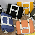 Miniatyrbild 4 av 5: Canvas axelväska, avslappnad crossbody-väska för högskolestudenter