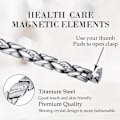Miniatyrbillede 3 af 6: Elegant Titanium Rustfrit Stål Magnetisk Armbånd til Kvinder 8,5\" Justerbar med Gratis Led