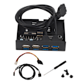 Miniatyrbild 2 av 8: 3,5 Tums Frontpanel USB3.0 Hub Hög Hastighet 4 Port Intern Combo Fäste Adapter för PC Desktop 3,5 Tums Diskett Fack