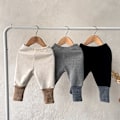 Miniatyrbillede 6 af 7: Babys ekstra tykke varme fleecebukser, babys efterårs- og vinterpels-splejsede leggings (grå)