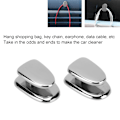 Miniatyrbilde 8 av 8: 2 stk Bilkrok Mini Henger Sinklegering Multifunksjonell Oppbevaringsholder for Handlepose Nøkkel USB-kabel Hodetelefoner Sølv