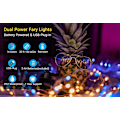 Miniatyrbild 7 av 7: Fairy String Lights Batteridriven & USB Plug-in 33Ft 100 lysdioder 16 färgskiftande lampor och 8 lampor läge Fjärrkontroll Vattentät 3AA case,