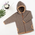 Miniatyrbilde 6 av 6: Høst- og vinterjakke i fleece for gutter og jenter, babyfleecejakke med hette (brun)