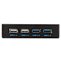 Miniatyrbild 4 av 8: 3,5 Tums Frontpanel USB3.0 Hub Hög Hastighet 4 Port Intern Combo Fäste Adapter för PC Desktop 3,5 Tums Diskett Fack