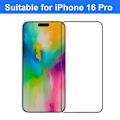 Miniatyrbillede 3 af 5: Skærmbeskytter iPhone 16 Pro - 3D Hærdet Glas Sort