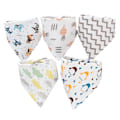 Miniatyrbild 1 av 5: Organiska Bomullsbandana-Snuttefilt i Pastellfärger, 5-pack, Ensamma Färger för Pojkar och Flickor