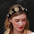 Miniatyrbillede 5 af 5: Håndlavede Rhinestone Fløjlspolstrede Pandebånd til Kvinder, Luksuriøst Vintage Prinsesse Pandebånd, Mode Designer Fest