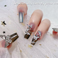 Miniatyrbild 4 av 7: 3D Silver Fjärils Nagelcharm, 12 st Legering Fjäril Nagelkonst Charm Glittrande Zirkon Nagelstenar Kristall för Naglar Dekoration Nagelkonst Nageltillbehör