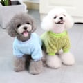 Miniatyrbillede 2 af 7: 2 stk. Hunde-Sweatre til Små Hunde, Fleece Tøj, Vintervarme Hvalpe-Sweatre, Kæledyrs Kattetøj (Lyseblå + Avocado Grøn)