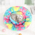 Pikkukuva 4 / 5: Plush-pehmustettu Lemmikkivuode, Donut-koiranvuode Pienille Koirien, Pyöreä Koiranvuode, Pehmeä Hämäräinen Rauhoittava Vuode Koirien & Kissojen, Mukava Kissavuode, Ulkohalkaisija 50cm