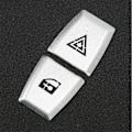 Miniatyrbilde 5 av 8: 2 stk Dobbel Blinklys Bryterknapp Dekorativ Patch Sølv Aluminium Legering Bil Tilpasninger Utskifting for X3 E83 2006‑2010