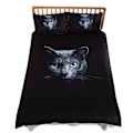 Miniatyrbild 2 av 2: 3-delat Set med Mjukt Täcke med 3D Svart Katt Tryck i Polyester (Queen Size)
