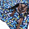 Miniatyrbillede 5 af 7: Hundedækken, Blødt Fluffy Fleece Dyredækken Varmt Soveunderlag Knogleprint Design Hvalp Killinge Tæppe Hundemåtte, til kæledyr