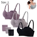 Pikkukuva 1 / 8: 3 kpl Nylon Seamless Maternity Nursing Bra -pehmusteilla ja pidennyshihnoilla