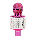Miniatyrbilde 3 av 8: Barnas Bluetooth-mikrofon Trådløs LED-lys Vinger Dekorasjon USB Oppladbar Håndholdt Legering Mikrofon Høytaler Rosa