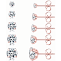 Miniatyrbillede 1 af 6: 5 Par Stud Øreringe Sæt, Hypoallergenisk Cubic Zirconia 316L Øreringe Rustfrit Stål CZ Øreringe 3-8mm