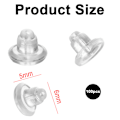 Miniatyrbilde 3 av 5: Ørebakker, Myke Klare Sikkerhetsrunde Skive Øremuttere Ørestopper for DIY Smykkeproduksjon (100 stk)