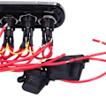 Miniatyrbilde 5 av 8: 12V 20A Karbonfiberbryter IP66 Panel Trykknapp Blå Rød LED Modifisering for Yacht RV