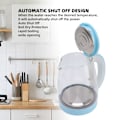 Miniatyrbillede 6 af 8: 1800W Elektrisk Vandkoger 2L Varmt Vandkoger Bred Åbning Glas Tekoger Automatisk Afbrydelse Kogtør Beskyttelse EU Stik 220V Blå