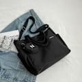 Miniatyrbild 6 av 6: Stora Canvas Tote Bag - Datorväska för Kvinnor, Axelväska i Canvas, Handväska