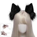 Miniatyrbillede 4 af 5: Katte-Ræv-Gris Faux Fur Øre Pandebånd Sød Halloween Håndlavet Dyr Pels Øre Hårbøjle