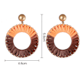 Miniatyrbilde 2 av 5: 2 par Raffia-frynser med ring, håndlagde øredobber for kvinner og jenter