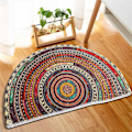Miniatyrbild 5 av 5: Halvrund dörrmatta, Halvcirkel badrumsgolvmatta, Mandala Boho Bohemian Non-Slip Välkommen Entré Way Absorberande badmatta, Mikrofibertuftad inomhus