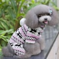 Miniatyrbillede 3 af 6: Hundevintertøj Varmt Tøj Kæledyr Sød Firehjørnet Hoodie Hund Hjortemønster Fleece