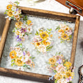 Miniatyrbillede 5 af 6: 40 stk. blomster guldfolie holografiske klistermærker sæt transparent vandtæt klistermærke, retro daglig planlægger klistermærke scrapbog dagbog