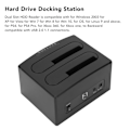Miniatyrbild 7 av 8: Hårddiskläsare USB 3.0 till SATA I II III Dubbelfack Extern HDD Dockningsstation Offline Klonkopiering för 2,5 tum 3,5 tum HDD SSD EU-kontakt
