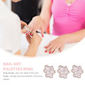 Miniatyrbilde 5 av 5: 3 stk Resin Nail Art Paletter med Justerbare Fingerringer, Gel Polish Fargeblandingsplate