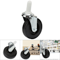 Miniatyrbilde 1 av 2: 4 stk 3 tommers svingbare hjul M15 gummiskaft rulle PVC-hjul (svart)
