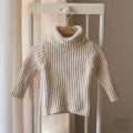 Miniatyrbild 4 av 5: Turtleneck extra tjock tröja baby basplagg för att hålla varmt