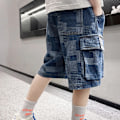 Miniatyrbilde 3 av 5: Småbarnsgutter Elastisk Midje Jeans Shorts, Småbarnsgutter Casual Shorts